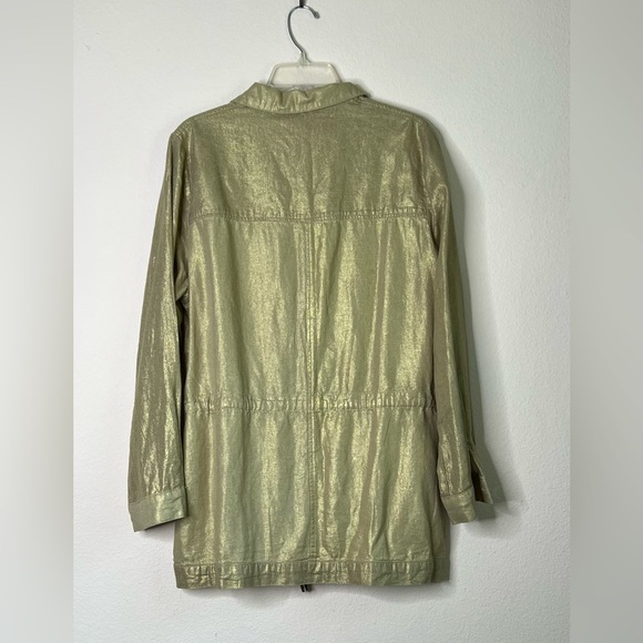 Boston Proper Metallic Brushed Linen Utility Jacket Women’s - Picture 3 of 11